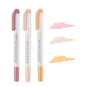 Prix usine 5 pièces Pastel encre couleur stylo fluorescent doux Protection des yeux double extrémité surligneur marqueur stylos étude papeterie