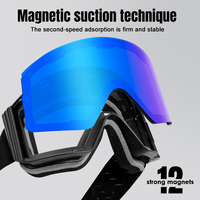 Lunettes de ski flexibles magnétiques avec verres polarisés relevables, lunettes de sécurité pour snowboard, lunettes de ski OTG, lunettes de sport pour la neige, logo personnalisé