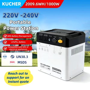 สถานีไฟฟ้าพกพา KUCHER 2000Wh กำลังไฟ 1000W AC Output แบตเตอรี่ LiFePO4 เครื่องกำเนิดไฟฟ้าพลังงานแสงอาทิตย์ สำหรับใช้ในบ้าน สำรองไฟฉุกเฉิน ใช้งานกลางแจ้ง ตั้งแคมป์ - Product Image 3