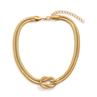 Collier en acier titane bicolore tressé en maille serpent, bijoux hip-hop pour femme, cadeau, collier torsadé à nœuds