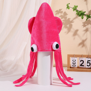 Chapeau de pieuvre en velours quatre couleurs en gros, accessoires amusants pour spectacles de danse et fêtes d'Halloween - Product Image 2