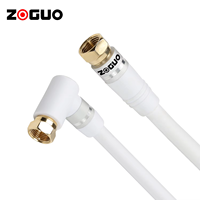 Cable Coaxial Cat5e Portátil Personalizable con Certificación RoHS de la Marca ZOGUO, Conector Tipo F en Ángulo, Cable de Comunicación Triple