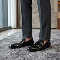 Chaussures habillées de mode pour hommes, style italien, en cuir verni et daim de vache, à enfiler, pointues, brillantes, pour le printemps, l'automne, l'été et les mariages