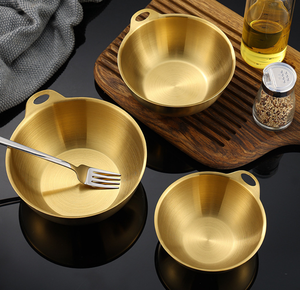 304 Stainless Steel Pickles Bowl Single Handle Salad Fruit Bowl Tableware for Korean Grill Kitchen Restaurant Serving Bowl - Product Image 2