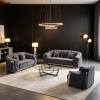 Canapé en tissu abrasif de luxe italien, mobilier de designer moderne et minimaliste pour salon de villa haut de gamme