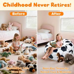 Canapé compressé personnalisé en mousse pour enfants, pouf extra large ou petit, chaise en forme de ballon de football, canapé paresseux pour salon - Product Image 3