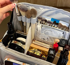 Multi-layer Makeup <b>bag</b> Solid Color <b>Large</b> <b>Capacity</b> <b>Cosmetic</b> Pouch <b>Travel</b> Toiletry <b>Bag</b> - Product Image 6