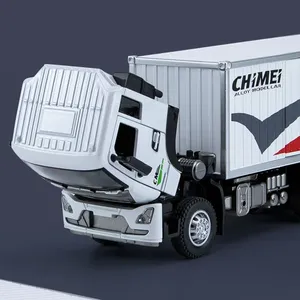 1/32 contenedor transporte vehículo aleación modelo juguete coche simulación vehículo modelo simulación sonido-luz niño regalo - Product Image 2
