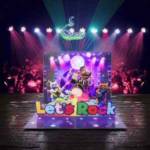 Chúng tôi địa phương Chứng Khoán Có sẵn thiết kế sinh nhật lời chào ngôi sao nhạc rock mèo Guitar hài hước thẻ sinh nhật với ánh sáng và âm nhạc - Product Image 1