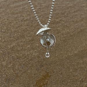 S925 Pure <b>Silver</b> Summer Shell <b>Necklace</b> <b>Simple</b> French Retro Design Fashionable Medieval Small Flower Chain Pendants Charms - Product Image 4