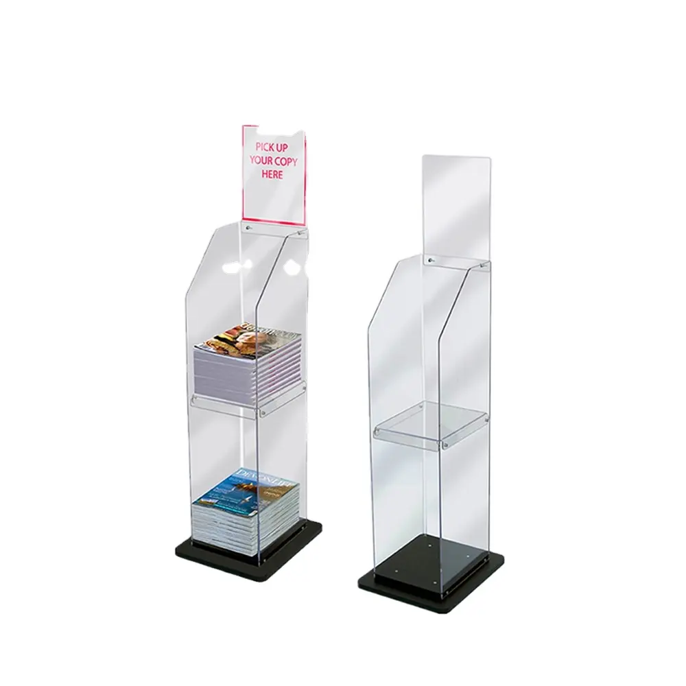 Tùy Chỉnh Tạp Chí Tầng Hiển Thị Đứng Acrylic Holders Tờ Báo Brochure Hiển Thị Kệ