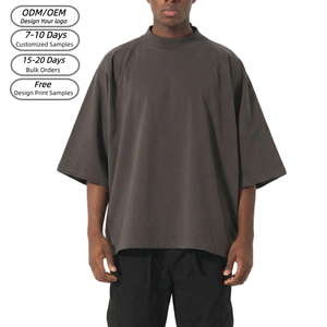 Camiseta de Hombre de Corte Holgado, Estilo Hip Hop, 300 g/m², Cuello Grueso, para Impresión, Venta al Por Mayor - Product Image 1