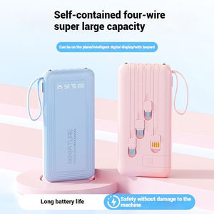 พาวเวอร์แบงค์แบบสายในตัวรุ่นใหม่บางเฉียบ ความจุ 10000mAh  แบตเตอรี่สำรองแบบพกพา ความจุ 20000mAh พร้อมสายคล้องและที่วางโทรศัพท์ - Product Image 6