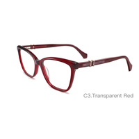 Monture de lunettes optiques œil-de-chat en acétate, chic et luxueuse, transparente, multicolore, avec charnière à ressort flexible, tendance