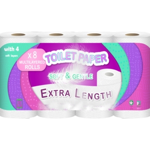 Rouleaux de papier toilette épais et absorbants, emballage pratique de rouleaux de papier toilette 3 plis, rouleau pratique pour la salle de bain d'un appartement - Product Image 1