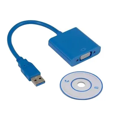 B2c E-Commerce Hot Verkoop Usb 3.0 Naar Vga Adapter Converter Kabel Voor Pc Laptop-Blauw