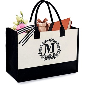 กระเป๋าโท้ทผ้าแคนวาสทรงสี่เหลี่ยมขนาดใหญ่ พิมพ์ลายตัวอักษรเก๋ไก๋ สำหรับผู้หญิง สะพายไหล่ ใช้ได้ทุกวัน เหมาะสำหรับช้อปปิ้ง - Product Image 5