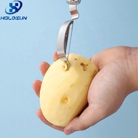 Professionele keukenhulp van roestvrij staal, fruit- en groenteschiller met zacht ergonomisch handvat, snijgereedschap voor wortelen en aardappelen