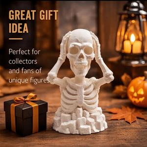 Nouvel Arrivage : Ornement Crâne 3D imprimé en PLA, mains et tête prises en charge par le crâne, adieu l'épuisement mental, créatif et original - Product Image 1