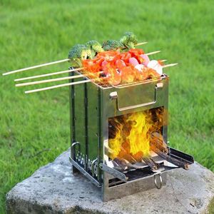 New Stainless Steel Wood Stove Outdoor <strong>Mini</strong> <strong>Charcoal</strong> Stove, BBQ <strong>Grill</strong> Set and Camping Stove <strong>Mini</strong> - Product Image 3