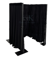 Kit de son surround Tech AV - Cadre en aluminium réglable en hauteur de 3 à 5 pieds # 45 housses vertes drapées pour 3 côtés, pour mariage/fête/événement