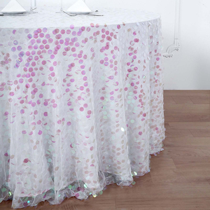 Mantel redondo navideño poliéster bordado lentejuelas iridiscente cubierta <span class=keywords><strong>de</strong></span> mesa <span class=keywords><strong>de</strong></span> fiesta - Product Image 2