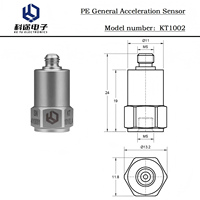 Capteur de vibration piézoélectrique à axe unique PE Charge Output Accelerometer 20pC/g, transducteur d'accélération 0,5-10kHz 1 axe KT1002