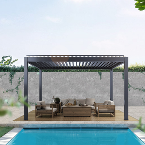 Système motorisé étanche pour bâtiment terrasse villa <span class=keywords><strong>toit</strong></span> auvent panneau lattes gazebo bioclimatique <span class=keywords><strong>pergola</strong></span> en aluminium nature - Product Image 5