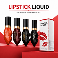 En stock, 4 couleurs, rouge à lèvres hydratant longue tenue, prix de gros, approvisionnement en vrac, OEM ODM, maquillage professionnel pour les lèvres, rouge à lèvres liquide