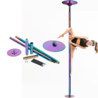 Tubo de acero de 45mm para ejercicio físico, tubo de baile en barra giratorio para principiantes, aficionados profesionales-OEM personalizable