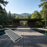 Planches de terrasse en composite WPC résistantes à la décoloration, surface gaufrée imitation bois, pour terrasse extérieure, bord de piscine, terrasse ensoleillée