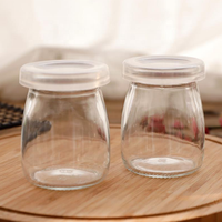 100ml-200ml Baby Shower Party Faveurs De Mariage Dessert Bouteille En Verre Pudding Bocaux Yaourt Conteneur Lait Frais Tasse En Plastique Huile D'olive