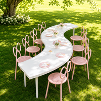 Table de jeu en bois en forme de S pour enfants, idéale pour les événements, la location, les salles de jeux et les zones de jeux de café, utilisable en intérieur et en extérieur