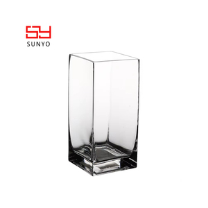 Sunyo <span class=keywords><strong>vase</strong></span> en verre cube cylindrique <span class=keywords><strong>carré</strong></span> en stock cristal design de bloc populaire de haute qualité personnalisé - Product Image 1