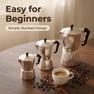 <span class=keywords><strong>Cafetière</strong></span> expresso en aluminium 3/6/9 tasses, poignée douce au toucher résistante à la chaleur, couleur personnalisée, Moka Pot pour les marques de café - Product Image 1
