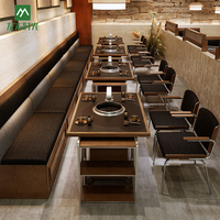 Ensemble table et chaises de restaurant avec banquette, mobilier de restauration commercial pour restaurants de barbecue et projets hôteliers