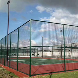 Tại chỗ bóng đá lĩnh vực hàng rào tiêu chuẩn sân vận động Chuỗi liên kết dây lưới hàng rào Sản xuất tại Trung Quốc Kim Cương lỗ PVC chống ăn mòn hàng rào lưới - Product Image 1
