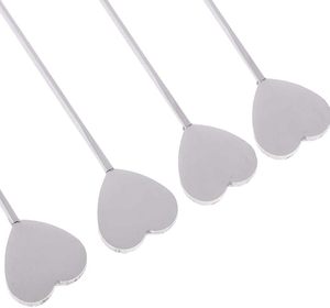 Bâtons de Swizzle en acier inoxydable personnalisés en forme de coeur de luxe accessoires de barre d'agitateur de café en métal personnalisés - Product Image 3