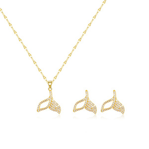 Fishtail <b>Necklace</b> Gold Plated Copper Alloy Micro Insert Pendant Gift For <b>Girlfriend</b> - Product Image 5