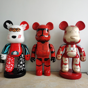 Ours en fibre de verre résine de dessin animé moderne personnalisé artisanat résine Art Home Decor <span class=keywords><strong>1m50</strong></span> sculpture d'ours violent en fibre de verre - Product Image 2