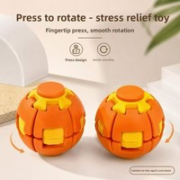 Balle colorée à presser et à tourner, jouet anti-stress créatif en plastique imprimé en 3D, unisexe, pour jeunes étudiants, portable, pour le bureau