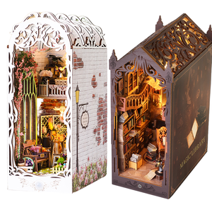 Kit de bibliothèque magique DIY, jouet éducatif, <span class=keywords><strong>puzzle</strong></span> <span class=keywords><strong>3D</strong></span> en bois, maison de poupée <span class=keywords><strong>Harry</strong></span>, miniatures, modèle de construction, serre-livres, meubles - Product Image 1