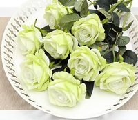 Tissu de couleurs personnalisées, roses de mariage en soie simulant de fausses fleurs, décoration murale de mariage
