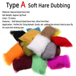 3 g/paquete de Material de atado de moscas de doblaje de liebre Natural suave Material de doblaje de ala de hielo Flash pelo de conejo brillante para Ninfa Scuds - Product Image 4