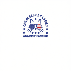 T-shirt a maniche lunghe Childless Cat Ladies Against Fascism - Product Image 2