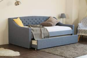 थोक सस्ते बटन डिजाइन सोफे कमरे में रहने वाले एकल और डबल गुना सोफे बिस्तर डार्क ग्रे सोफे बिस्तर दिन बिस्तर - Product Image 3