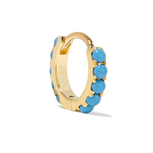 Gemnel Custom Gold Hoop 925 <b>Silver</b> Women Turquoise Cartilage <b>Huggie</b> Earrings - Product Image 3