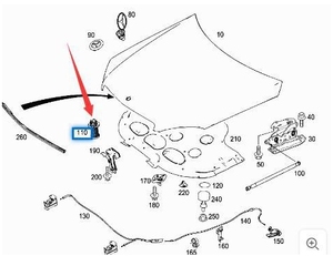 Abrazadera de resorte para capó de coche OEM 2048800227 para <span class=keywords><strong>Mercedes</strong></span> C <span class=keywords><strong>E</strong></span> Class W204 212 C300 <span class=keywords><strong>C350</strong></span> C63 GLK350 - Product Image 2