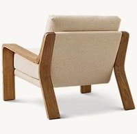 Nordischer Stil Komfortabler Holz-Stoff Einzelsessel Freizeitstuhl Wohnzimmermöbel