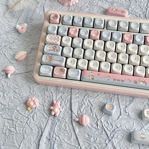 Personalidad Pink <span class=keywords><strong>Alice</strong></span> Keycaps 140 Teclas Perfil de M-OA PBT Dye Subbed Keycap para 61/64/68/104/108 Mx Switch Teclado mecánico - Product Image 3